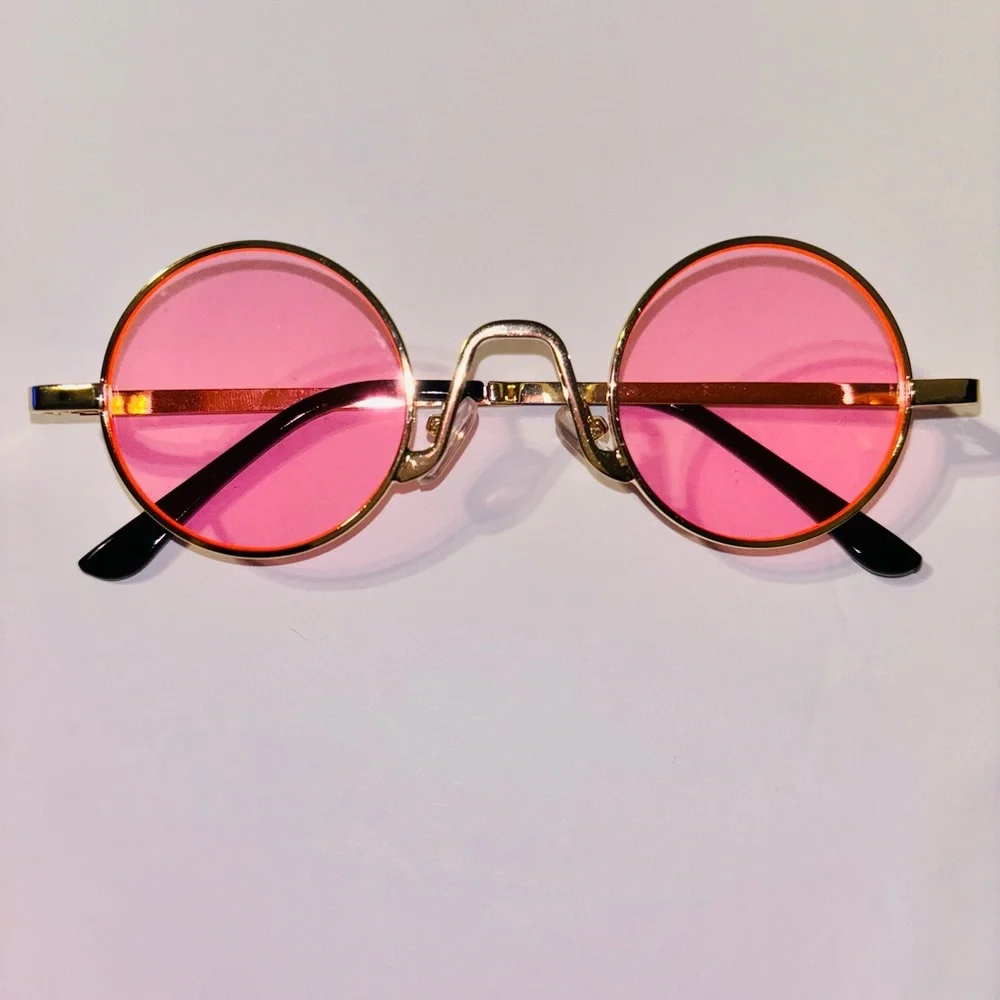 Kids Pink Round Sunglasses
